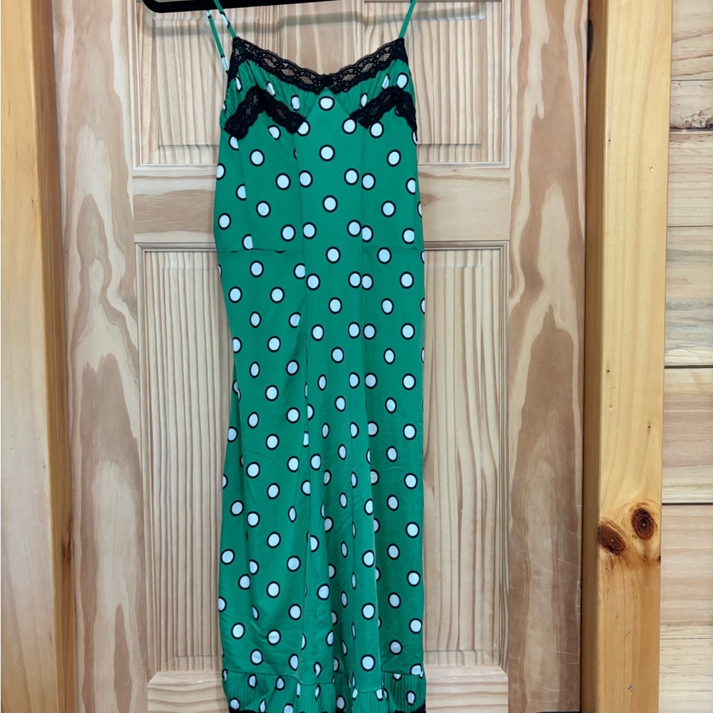 Jean Paul Gaultier Green Dress with Black Lace